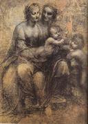 LEONARDO da Vinci Virgin and Child with St Anne and St John the Baptist (mk08) oil painting reproduction
